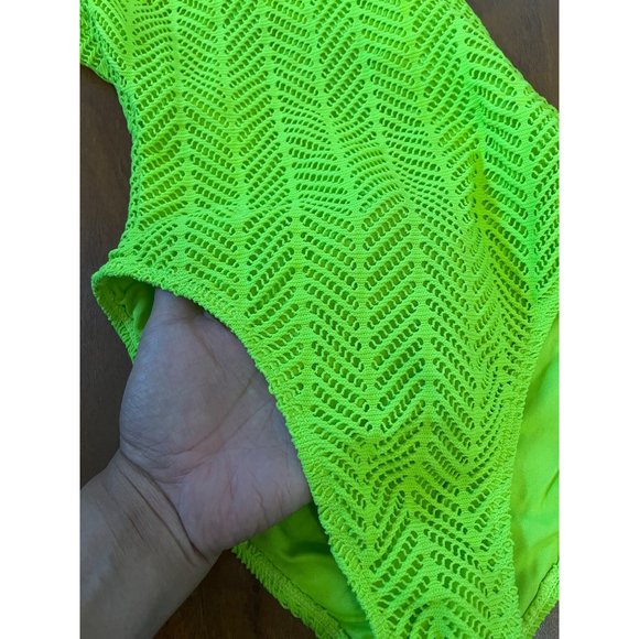 COCO CLUB NEON GREEN One Piece Swimsuit Cut Out Design - Picture 3 of 7